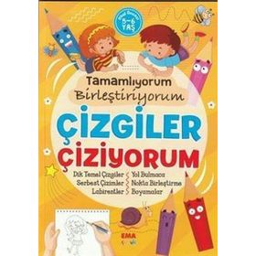 Tamamlıyorum Birleştiriyorum Çizgiler Çiziyorum - Kolektif - Bıcırık Yayınları