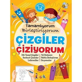 Tamamlıyorum Birleştiriyorum Çizgiler Çiziyorum - Kolektif - Bıcırık Yayınları