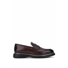 Tamer Tanca 1157 45-03 Erkek Hakiki Deri Kahverengi Loafer Ayakkabı