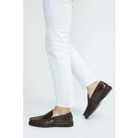 Tamer Tanca 183 21505 Erkek Hakiki Deri Kahverengi Loafer Ayakkabı