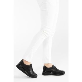 Tamer Tanca 824 3537 BN Y23 Koyu Siyah Deri Kadın Comfort Ayakkabı