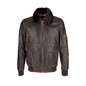 Tamer Tanca 993 B-25 Kızıl Eskitme Erkek Deri Mont
