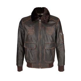 Tamer Tanca 993 B-25 Kızıl Eskitme Erkek Deri Mont