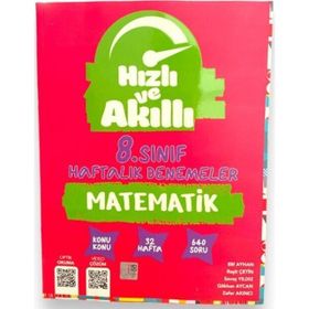 Tammat Yayıncılık 8. Sınıf Hızlı Akıllı Haftalık Matematik Deneme