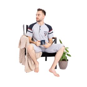 Tampap Düğmeli Erkek Pijama Takımı