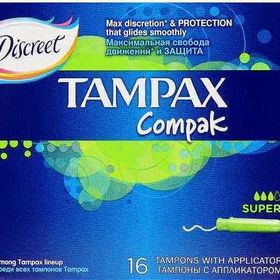 Tampax Compak Super Aplikatörlü 16 Adet Tampon