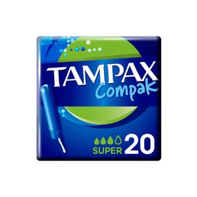 Tampax Compak Super Aplikatörlü 20 Adet Tampon