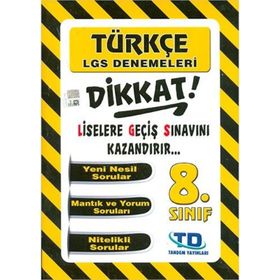 Tandem Yayınları 8. Sınıf LGS Türkçe Denemeleri