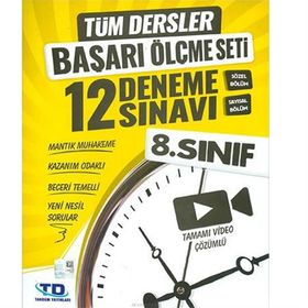 Tandem Yayınları 8. Sınıf Tüm Dersler Başarı Ölçme Seti 12 Deneme Sınavı