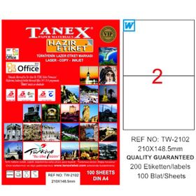 Tanex 100 Yaprak 210x148.5 Laser Copy Inkjet Lazer Etiket