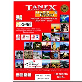 Tanex 100 Yaprak 48x25 mm Laser Copy Inkjet Lazer Etiket