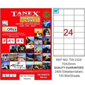 Tanex 100 Yaprak 70x35 Laser Copy Inkjet Lazer Etiket