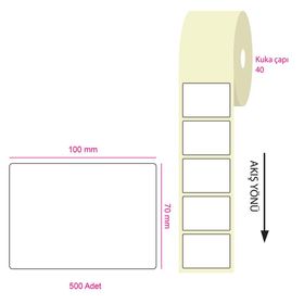 Tanex 100x70 mm 40 mm Çap 500'lü Eco Termal Etiket