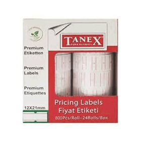 Tanex 12x21mm 6 Adet Sökülebilir Fiyat Etiketi
