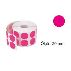 Tanex 20 mm 2500 Adet Pembe Nokta Etiket