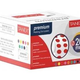 Tanex 20 mm Kırmızı 2500'lü Nokta Etiketi