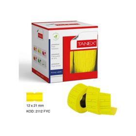 Tanex 21x12 cm 800'lü 6'lı Sarı Renk Rulo Fiyat Etiketi