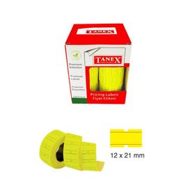 Tanex 21x12 cm 800'lü 6'lı Sarı Renk Rulo Fiyat Etiketi