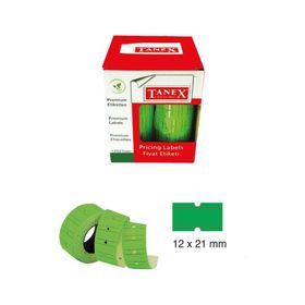 Tanex 21x12 cm Yeşil Renk 800'lü 6'lı Rulo Fiyat Etiketi