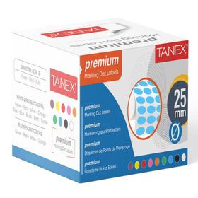 Tanex 25 mm 2500 Adet Mavi Nokta Etiket