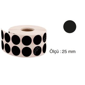 Tanex 25 mm 2500 Adet Siyah Nokta Etiket