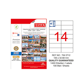 Tanex 2712 105x42.69 Laser Etiket