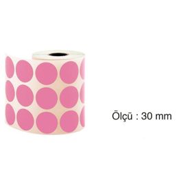 Tanex 30 mm 2000 Adet Pembe Nokta Etiket