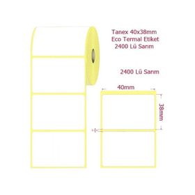 Tanex 40x38 mm 2400'li Sarım Eco Termal Etiket