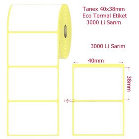 Tanex 40x38 mm 3000'li Sarım Eco Termal Etiket
