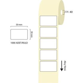 Tanex 50x30 mm 40 mm Çap 1000'li Eco Termal Etiket