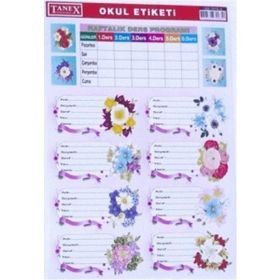 Tanex 6033 3'lü Okul Etiketi
