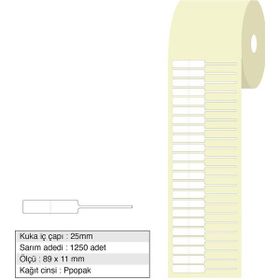 Tanex 89x11 mm 1250'li Kuyumcu Etiketi