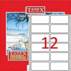 Tanex Bilgisayar Etiketi Tw-0018 35 X 77 mm 2'Li
