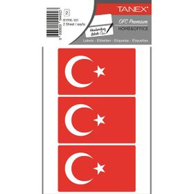 Tanex BYRK-101 80x48 mm 6'lı Paket Türk Bayrağı