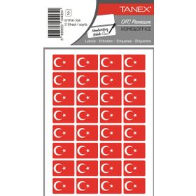Tanex BYRK-104 22x16 mm 64'lü Paket Türk Bayrağı