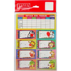 Tanex Ders Programlı 3'Lü Okul Etiketi