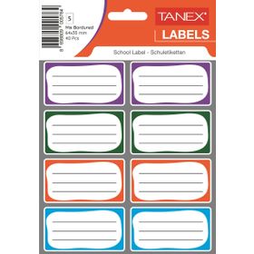 Tanex Mix Bordürlü Çift Sıra 40 Adet Okul Etiketi