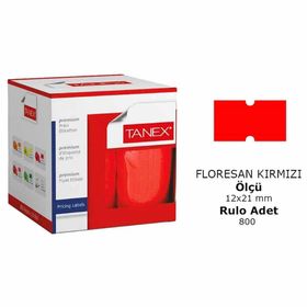 Tanex Motex Çizgili Flo Kırmızı 12x21 800 Adet Etiket