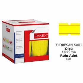 Tanex Motex Çizgili Flo Sarı 800 Adet Etiket