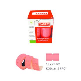 Tanex Motex Çizgili Kırmızı 12x21mm 24 Adet Fiyat Etiketi