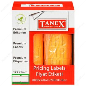 Tanex Motex Çizgili Turuncu 12x21mm 24 Adet Fiyat Etiketi