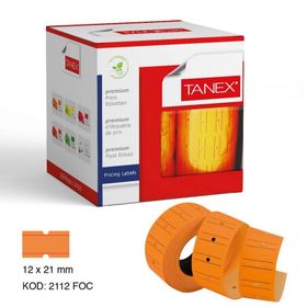Tanex Motex Çizgili Turuncu 12x21mm 24 Adet Fiyat Etiketi