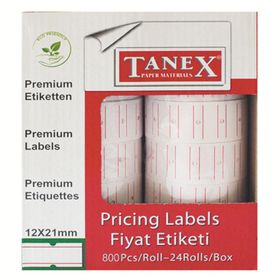 Tanex Motex Etiket Beyaz 12x21 800'lü