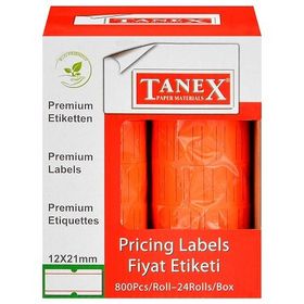 Tanex Motex Etiket Florasan Kırmızı 12X21 800'lü