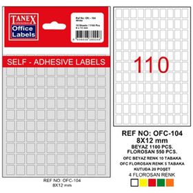 Tanex OFC-104 Beyaz Ofis Etiketi