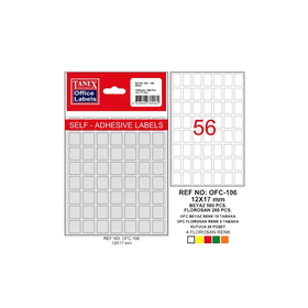 Tanex OFC-106 12x17 Mm Beyaz Poşetli Ofis Etiketi