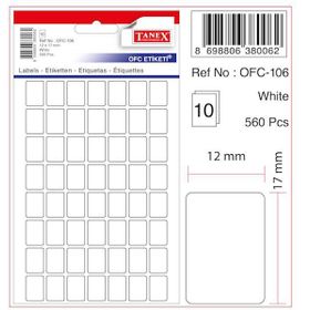 Tanex OFC-106 Beyaz 100 Adet 10'lu Poşet Ofis Etiketi
