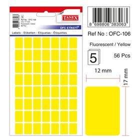 Tanex OFC-106 Flo Sarı 56 Adet Ofis Etiketi