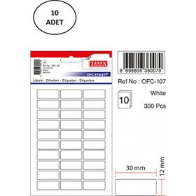 Tanex OFC-107 12x30 mm Turuncu 5 Adet Ofis Etiketi