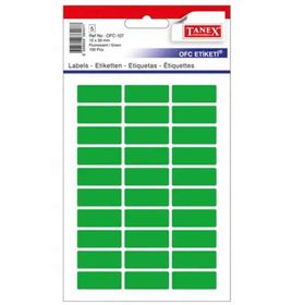 Tanex OFC-107 12x30 mm Yeşil 5 Adet Ofis Etiketi